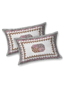 pure cotton block print jaipuri bedsheet king size mosaic medley