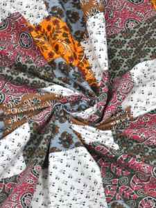 pure cotton block print jaipuri bedsheet king size mosaic medley