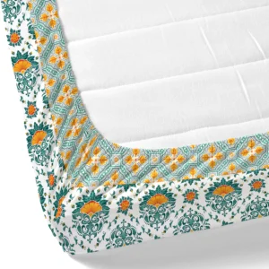 pure cotton block print jaipuri bedsheet fitted king size blooming garden