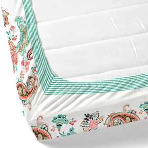 pure cotton block print jaipuri bedsheet fitted king size floral harmony